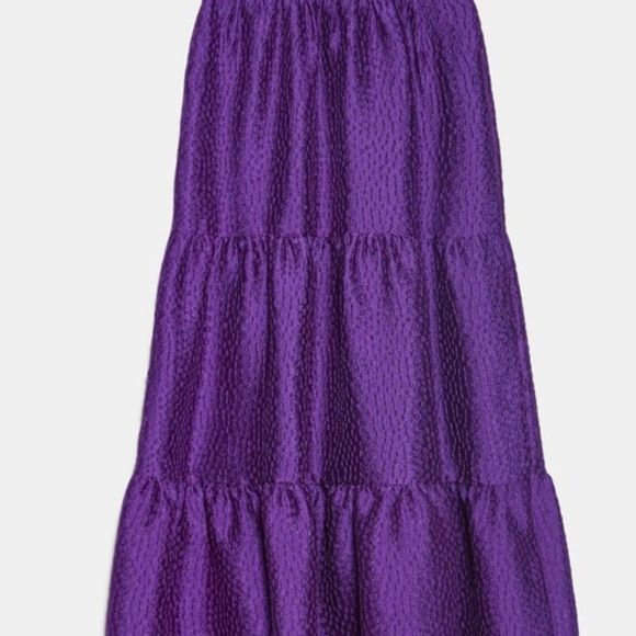 Zara Purple Tiered Skirt - Picture 8 of 8